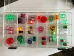 Husqvarna Sewing Machine Plastic Bobbins with Mixed Colour Thread in Clear Box