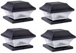 Solar Post Cap Lights Outdoor 4 pack, Waterproof Solar Powered Deck Fence Post