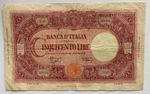 1943 BANCA D'ITALIA large 500 lire banknote