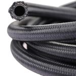 AN6 6AN Nylon Stainless Steel Braided Fuel Oil Gas Line Hose 20 Feet 6M Black