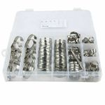 101x Assorted Stainless Steel Hose Clamp Kit With No Driver Jubilee Clips Set
