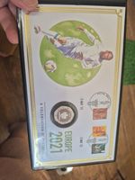 The European football Championships, silver plated coin cover 2021