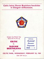 CELTIC v Slovan Bratislava (Cup Winners Cup) 1963/1964