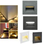 4 Pack 3W Wall Recessed Stair Lights, Motion Sensor LED Stairs Step Night Light