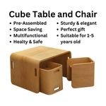 Montessori Table and Chairs Set Cube Wooden set Fun Station Pre-assembled Kids