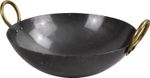 Iron Wok Kadai Pan Traditional Heavy Duty Karahi Cooking Wok Two Handles Sizes