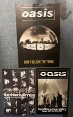 3 RARE LARGE & XL VINTAGE RECORD STORE BILLBOARD POSTERS - OASIS - 1990’s-2000s