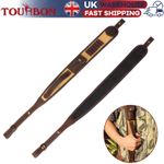 TOUEBON Hunting Canvas Rifle Sling Gun Shoulder Strap w/ Ammo Holder Brown UK