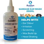 CLEARIT Sanease Pet Cat Dog Animal Ear Wash Cleanser 250ml Gentle & Effective