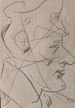 Dieter Goltzsche sketch of a uniformed border guard? unique drawing 1964
