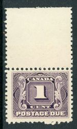 GANDALF - Canada 1906 KGV 1¢ Violet Postage Due Scott J1 Margin MNH G221