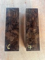 CLARO WALNUT BURL knife tool handle / scales STABILISED CLEAR RESIN #6-10