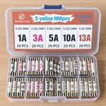 100x Assorted Plug Fuses 1A–13A – UK Domestic Appliance Fuses