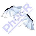 Phot-R 2x 43"/109cm Black/Silver Light Studio Flash Diffuser Reflector Umbrella