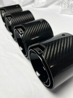 4 x BMW M2/M3/M4/M5 MP Gloss Black Carbon Fibre Exhaust Tips F87/F80/F82/F83/F10