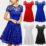 Womens Ladies Evening Party Lace Mini Dress Plus Size Cocktail Dresses Plus Size