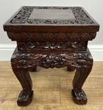 Plant Stand Vintage Chinese Style Mahogany Carved Table LOT 4964