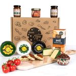 Luxury Cheese & Pate Hamper Gift Set 7 Gourmet Items Including Handmade Cheeses
