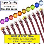 0402 0603 LED wired  2V 3V Model Trains High Quality UK In stock
