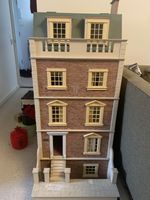 Large Wooden Vintage Style Dolls House With Furniture