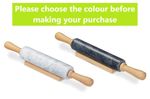 Marble Rolling Pin For Baking With Wooden Stand Natural Stone Cook