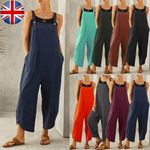 Womens Overalls Dungarees Trousers Ladies Baggy Jumpsuit Playsuit Plus Size UK