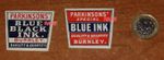 2 DIFFERENT  ANTIQUE VICTORIAN RARE  UNUSED PARKINSONS INK BOTTLE LABELS