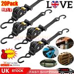 20PCS Automatic Retractable Ratchet Strap Heavy Duty Car Trailer Tie Down Strap