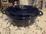 STAUB La Cocotte Enameled Cast Iron Oval Dutch Oven #29 11 3/8 - Blue