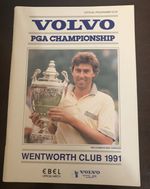Golf Volvo PGA Championship programme 1991 Wentworth Club Tournament