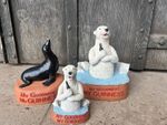 Vintage Guinness Pub Advertising Resin Two Polar Bears A Damaged Seal Job Lot