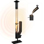 Patio heater Stove Stainless Steel Glass Tube,Burn Pellet Heater with Ash Drawer