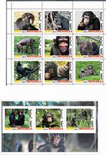Stamp blocks Mongolia 2012 Monkeys Fauna 2 blocks complete