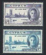 Cyprus 1946 Victory set  SG 164-165 MM mint *combined postage*