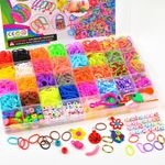 1800+Pcs Kit Box+ Rubber Loom Bands Children Mult-color Make Woven Bracelet DIY