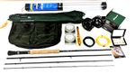 SHAKESPEARE FLY FISHING KIT .   TACKLE BAG NET ROD REEL LINE FLIES