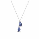 Bluebell Enamel Finish Silver Tone Pendant Necklace