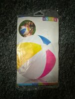Intex 24in/61cm Multicolour Plastic Beach Ball 59030NP Kids 3-16 Balls