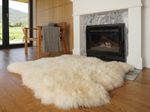 GIANT SHEEPSKIN Double XXXL White Throw Genuine leather Sheep Skin 46" x 46