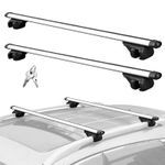 Universal Lockable Aluminium Car Roof Rack Bars Rail Luggage Carrier 120cm 100KG