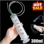 Large Capacity Syringe Reusable Pump Oil Measuring with 100-550ml 1M Clear Tube