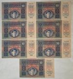 AUSTRIA HUNGARY / 1915 10 Korona (Kronen) Lot of 7 pcs,P-19 !!!