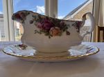 Royal Albert Old Country Roses Gravy Sauce Boat & Underplate Saucer 1st Quality