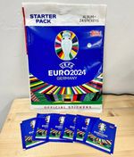 Topps Euro 2024 Sticker Starter Pack Album + 5 or 10 Extra Packers