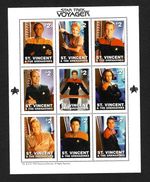 St. Vincent & The Grenadines: Star Trek, 9 Stamps Starship Voyager, MNH