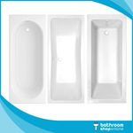 Modern Bathroom Single & Double Ended Bath Gloss White Acrylic Bathtub