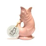 Fish-Shaped Ceramic Vase in Pink, Gluggle Jug-Shaped Home Decor Ornament