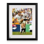 Jonny Wilkinson Signed England Rugby Photo: The Kick. Framed