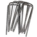 50pcs U Pins Steel Pegs Metal Turf Reinforcement Grass Protection Mesh Mat