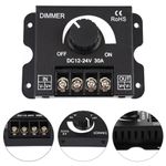 30A 12V-24V Metal LED Switch Dimmer Controller Manual Operation for Strip Light